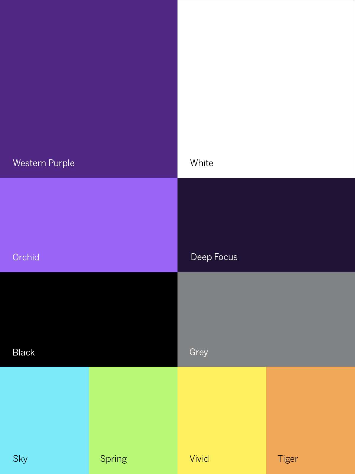 An image of Western's color palette