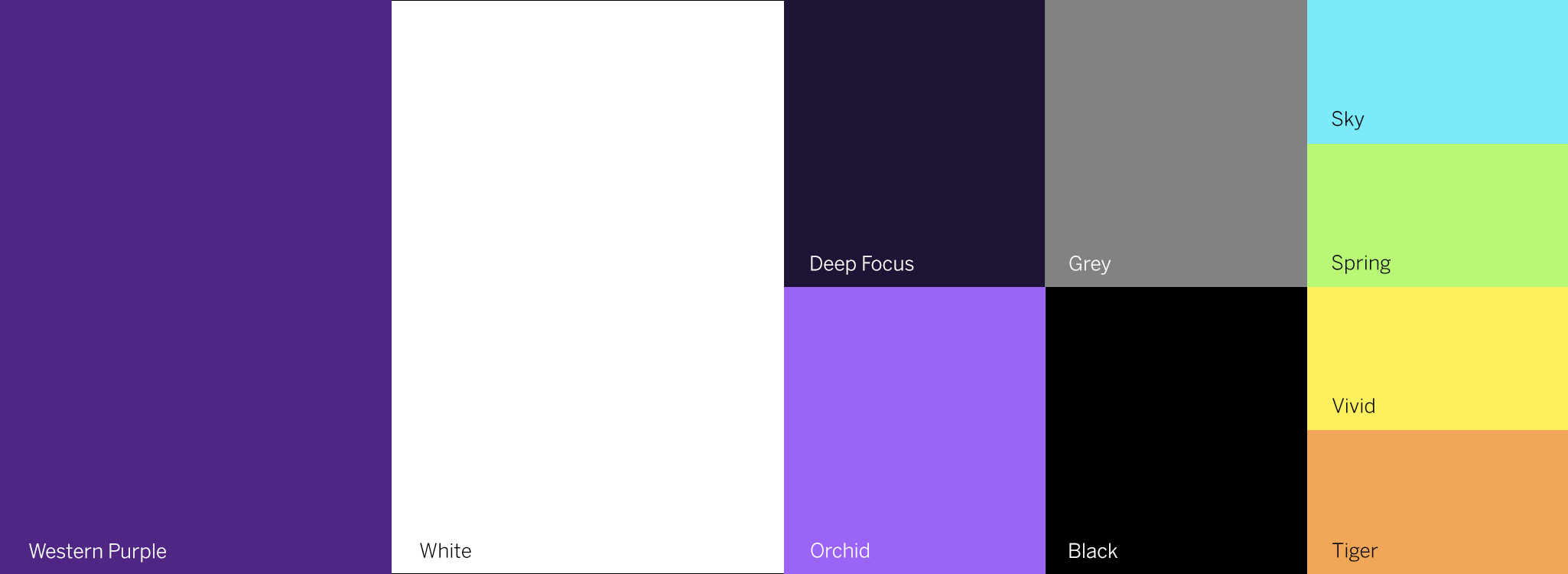 An image of Western's color palette