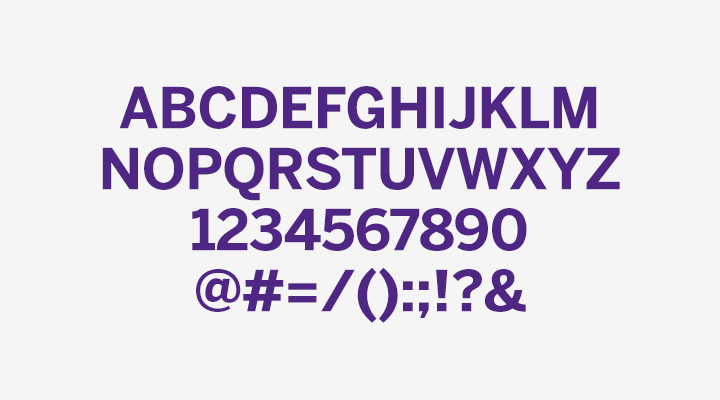 Alphabet using Western's branded font