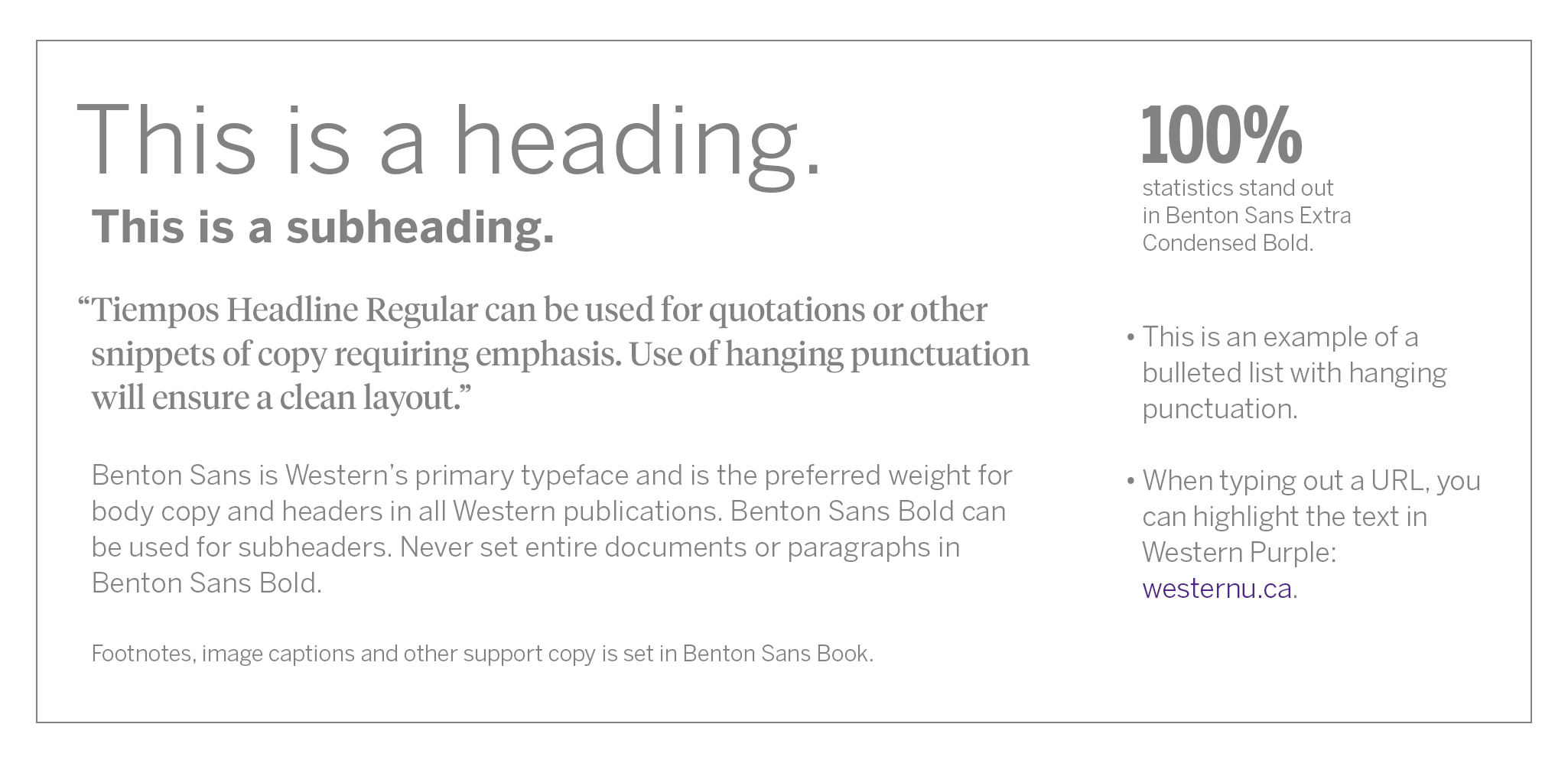 example of typography in different format and sizes
